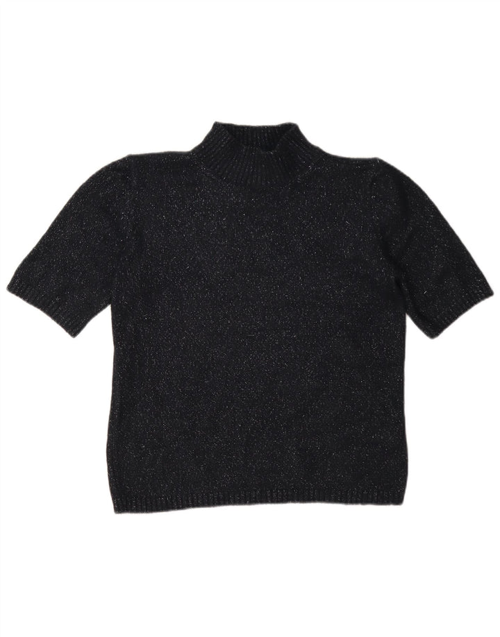 Marks & Spencer Γυναικείο πουλόβερ με λαιμό χελώνα UK 10 Small Black Flecked