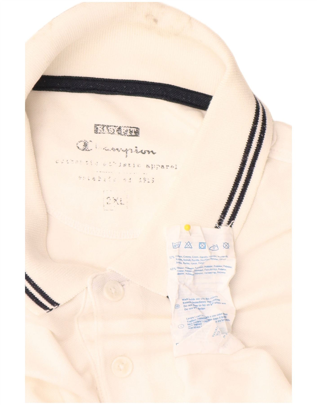 Champion Ανδρικό Πόλο Μπλουζάκι 2XL Λευκό βαμβακερό