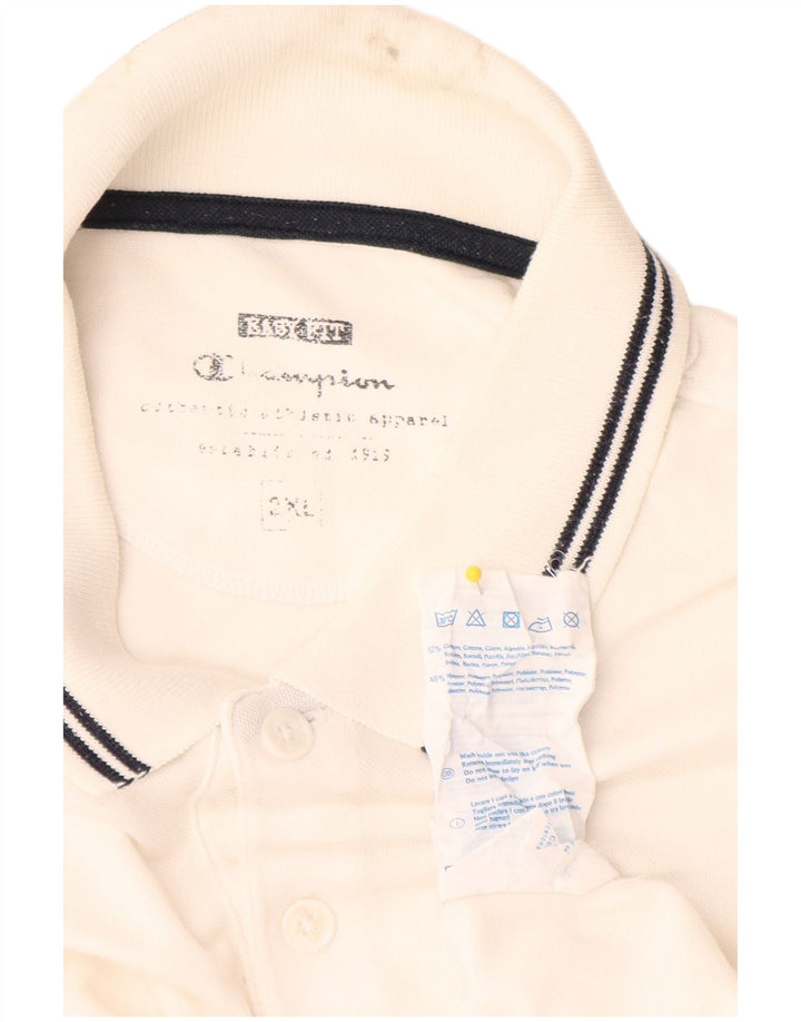 Champion Ανδρικό Πόλο Μπλουζάκι 2XL Λευκό βαμβακερό