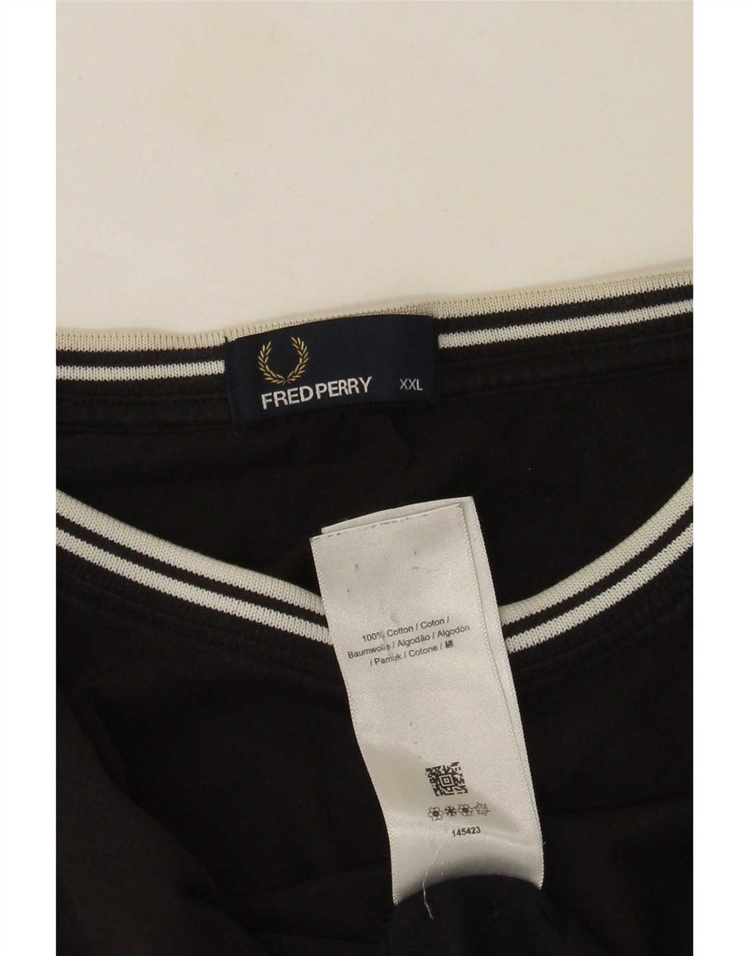 Fred Perry Ανδρικό T-Shirt Top 2XL Μαύρο βαμβακερό