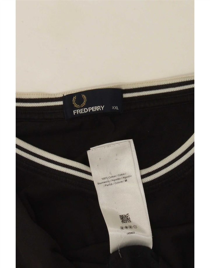 Fred Perry Ανδρικό T-Shirt Top 2XL Μαύρο βαμβακερό