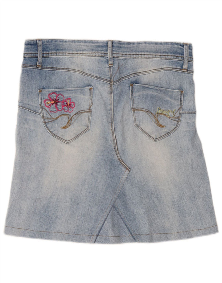 Desigual Γυναικεία γραφική μίνι τζιν φούστα W30 Medium Blue Floral