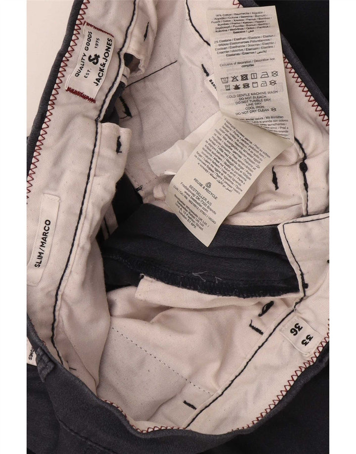 Jack & Jones Ανδρικό παντελόνι Chino Marco Slim W33 L36 Navy Blue Polyester