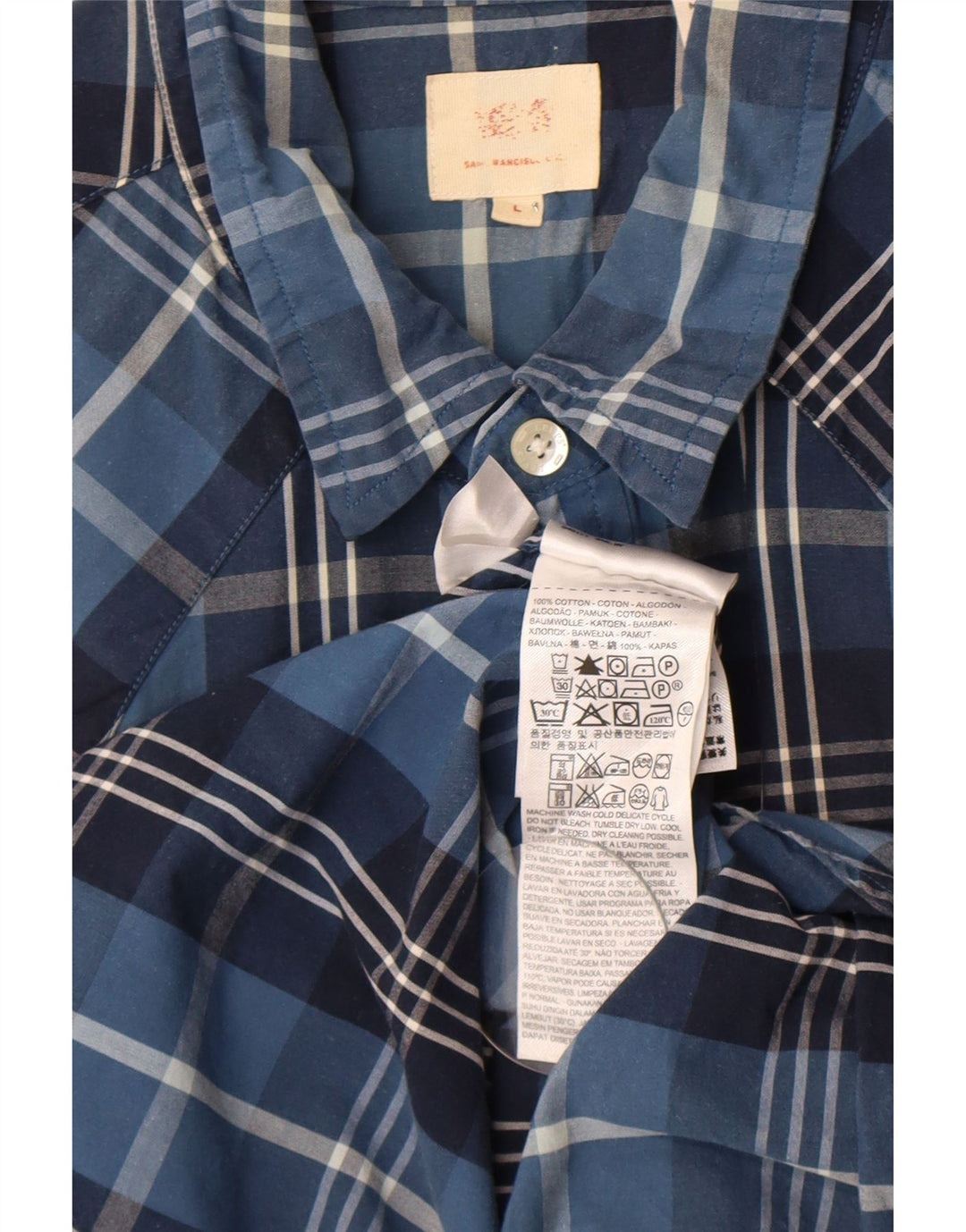 Ανδρικό κοντομάνικο πουκάμισο Levi's μεγάλο μπλε βαμβακερό