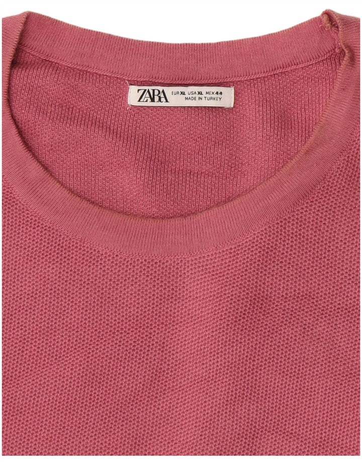 Zara Ανδρικό T-Shirt Top XL Pink