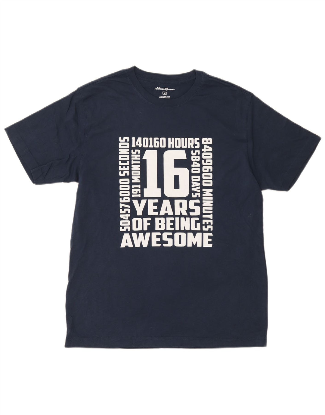 Ανδρικό γραφικό μπλουζάκι Eddie Bauer Top από μεσαίο μπλε ναυτικό βαμβακερό