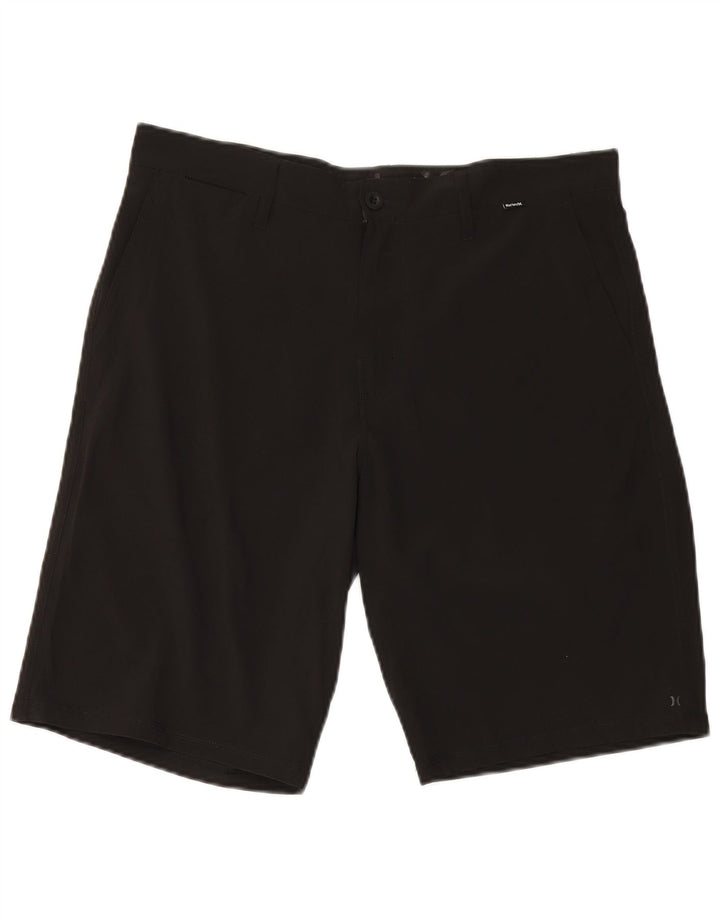 Ανδρικό σορτς φάντασμα Chino Hurley W33 από μεσαίο μαύρο πολυεστέρα