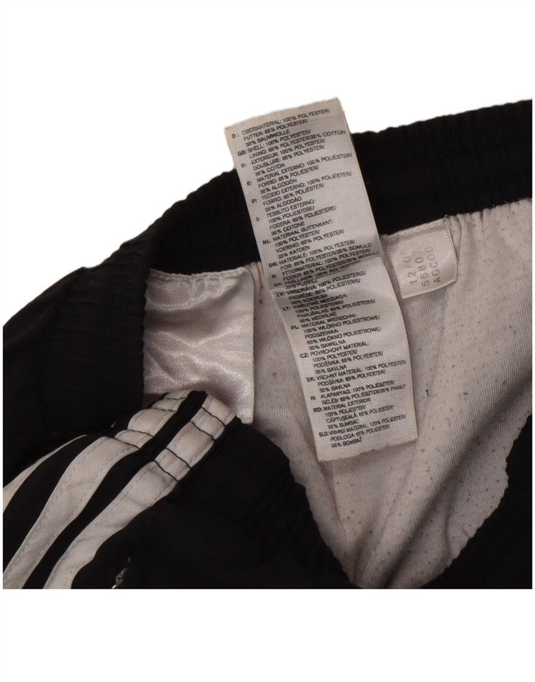 Adidas Boys Tracksuit Trousers Joggers 11-12 Years Black Polyester