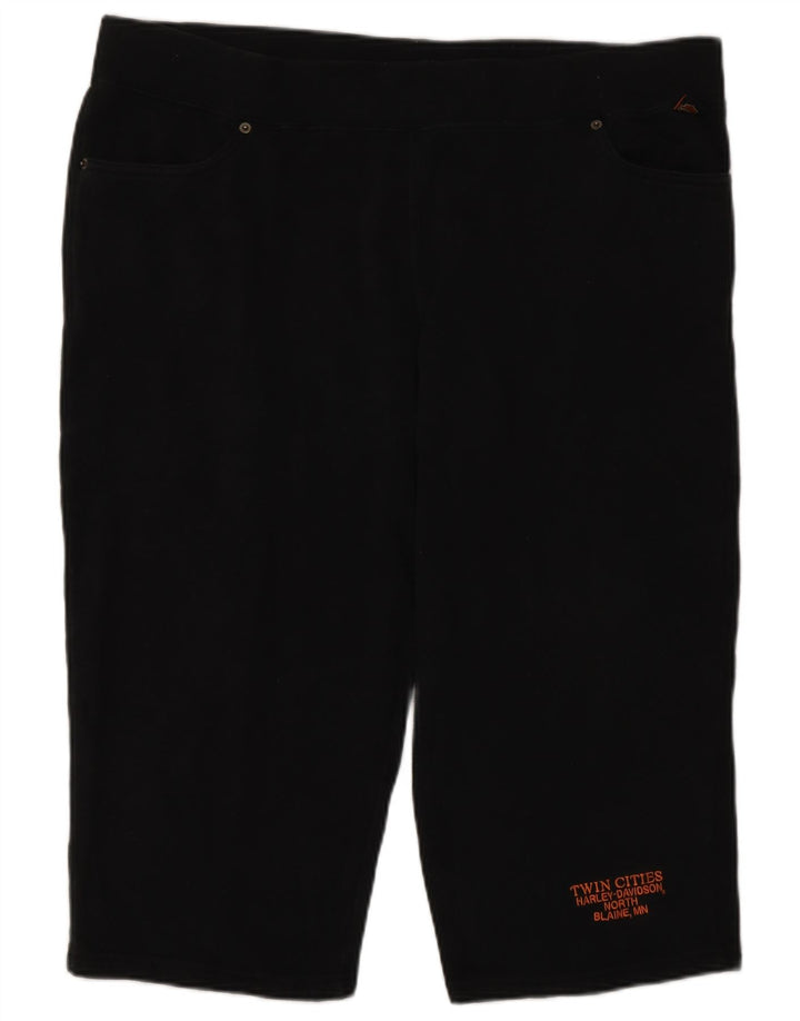 Harley Davidson Γυναικείο παντελόνι Capri Casual μεγάλο W40 μαύρο βαμβακερό