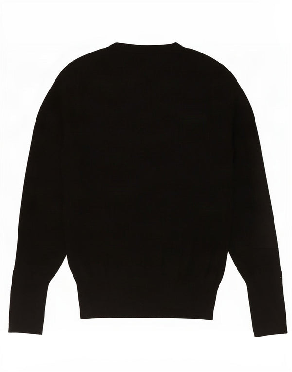 Zara Γυναικείο πουλόβερ με λαιμόκοψη UK 10 Small Black Viscose