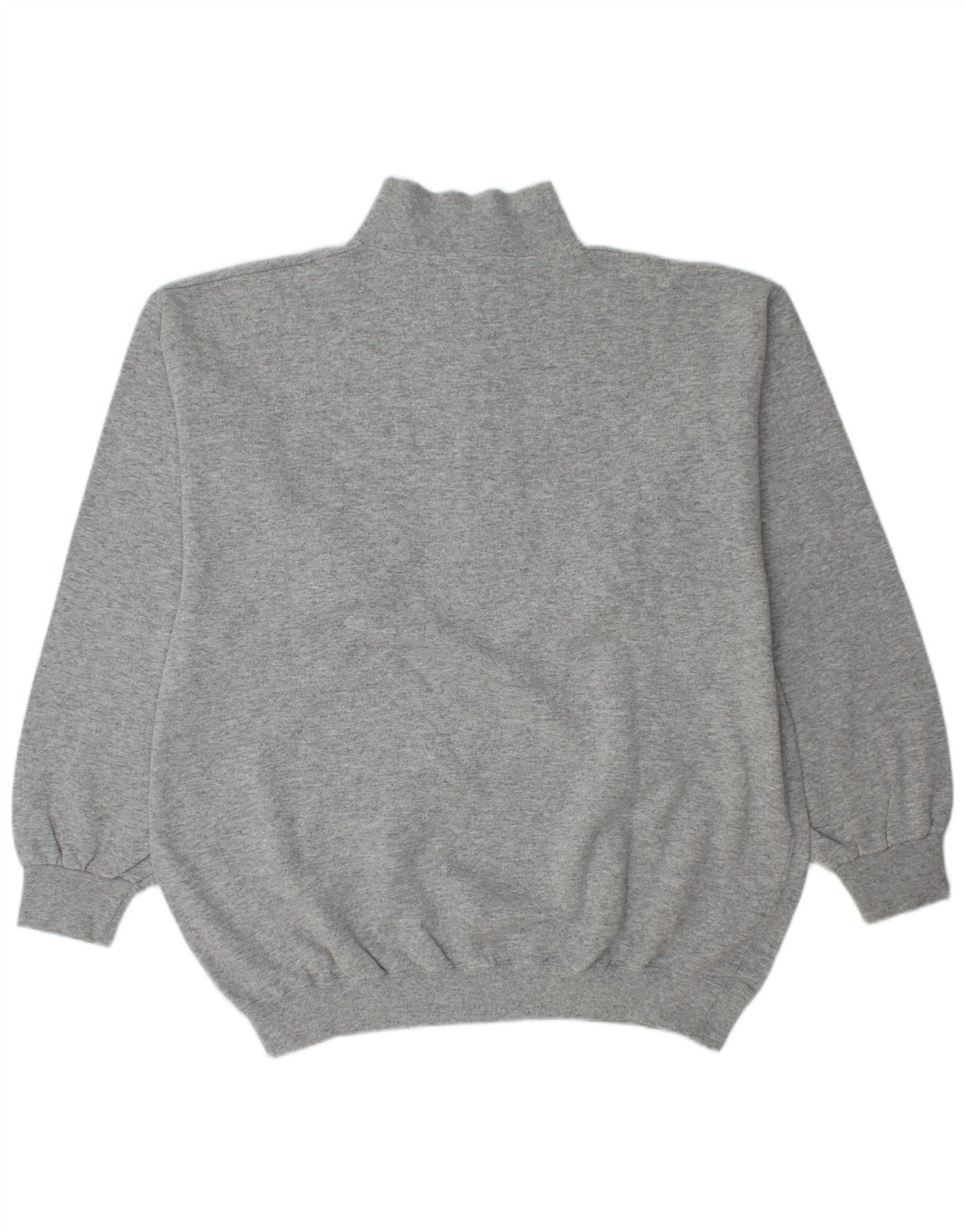 CHAMPION Mens Zip Neck Sweatshirt Jumper 2XL Grey Cotton