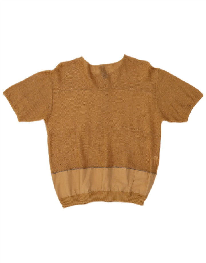MODIGLIANI Γυναικείο πουλόβερ με λαιμόκοψη IT 48 XL Beige Colourblock