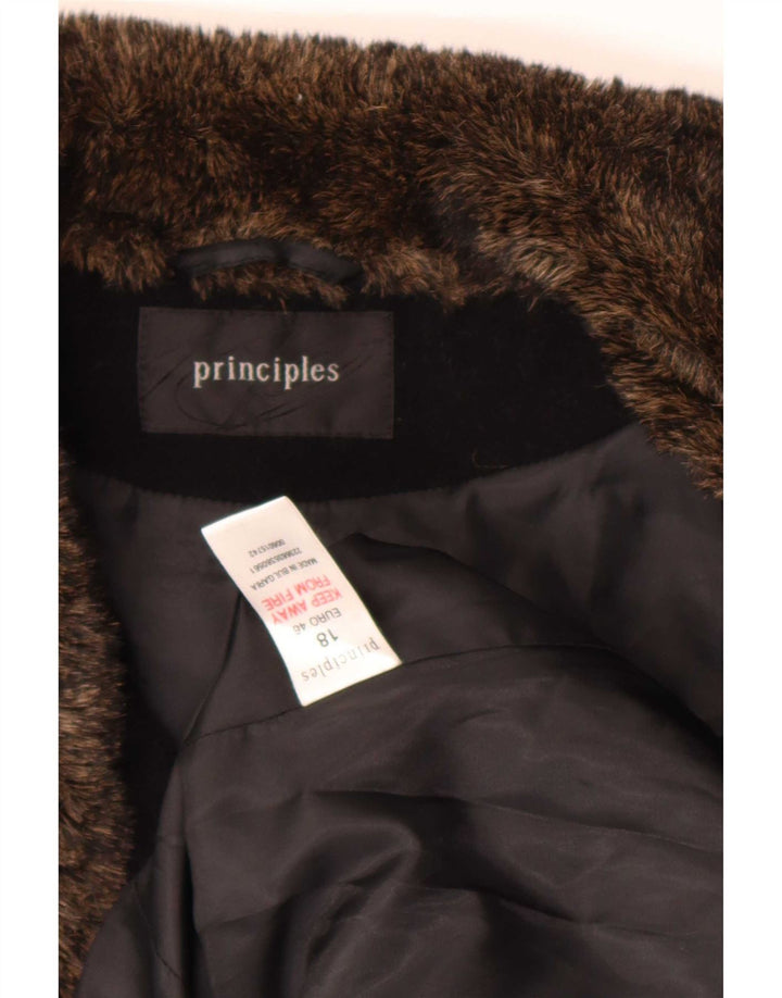 Principles Womens Blazer Jacket UK 18 XL Black Wool