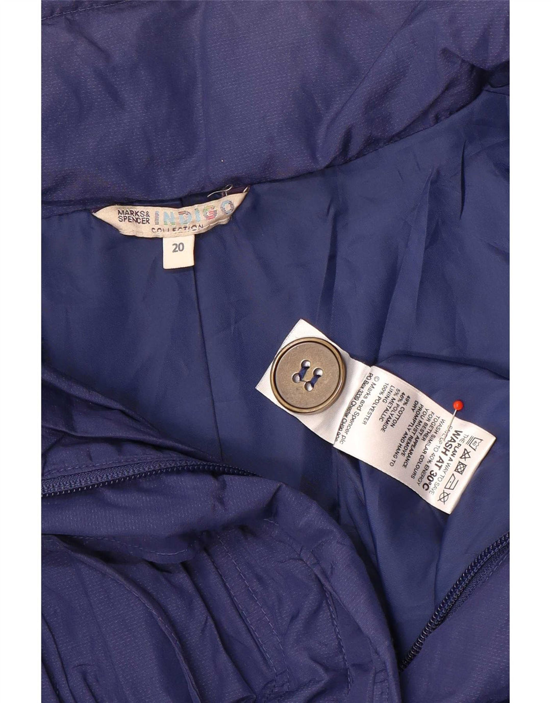 Marks & Spencer Γυναικείο αδιάβροχο μεγάλου μεγέθους UK 20 2XL Μπλε βαμβακερό