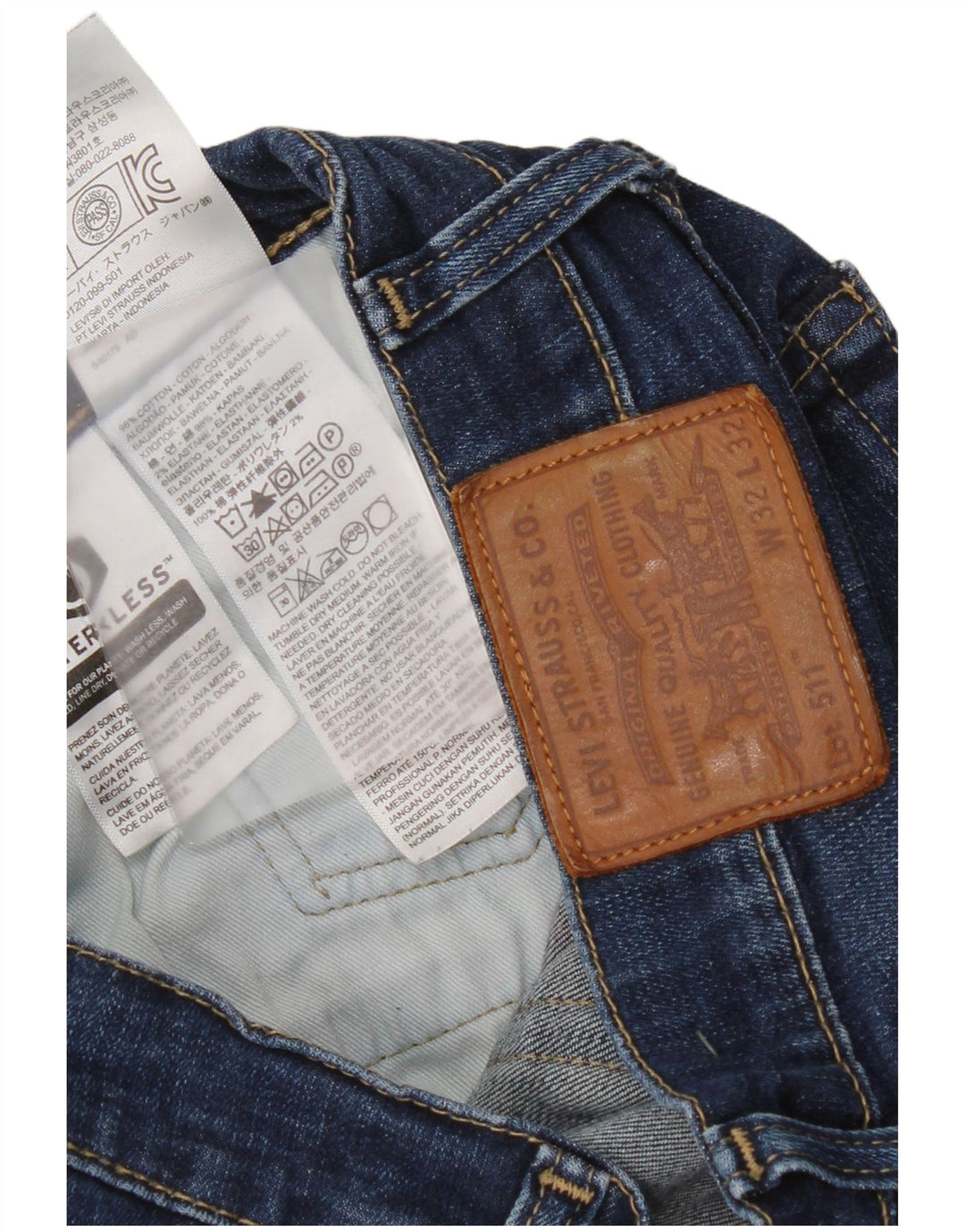 Levi's Mens 511 Slim Jeans W32 L32 Blue Cotton