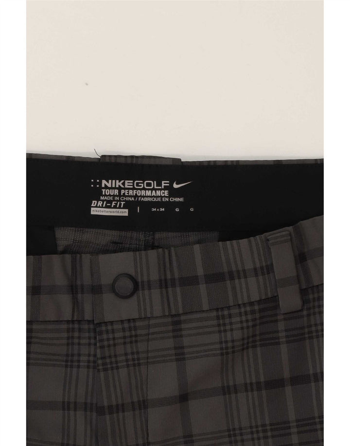 Ανδρικό ίσιο παντελόνι chino Nike Dri Fit W34 L31 Grey Check Polyester