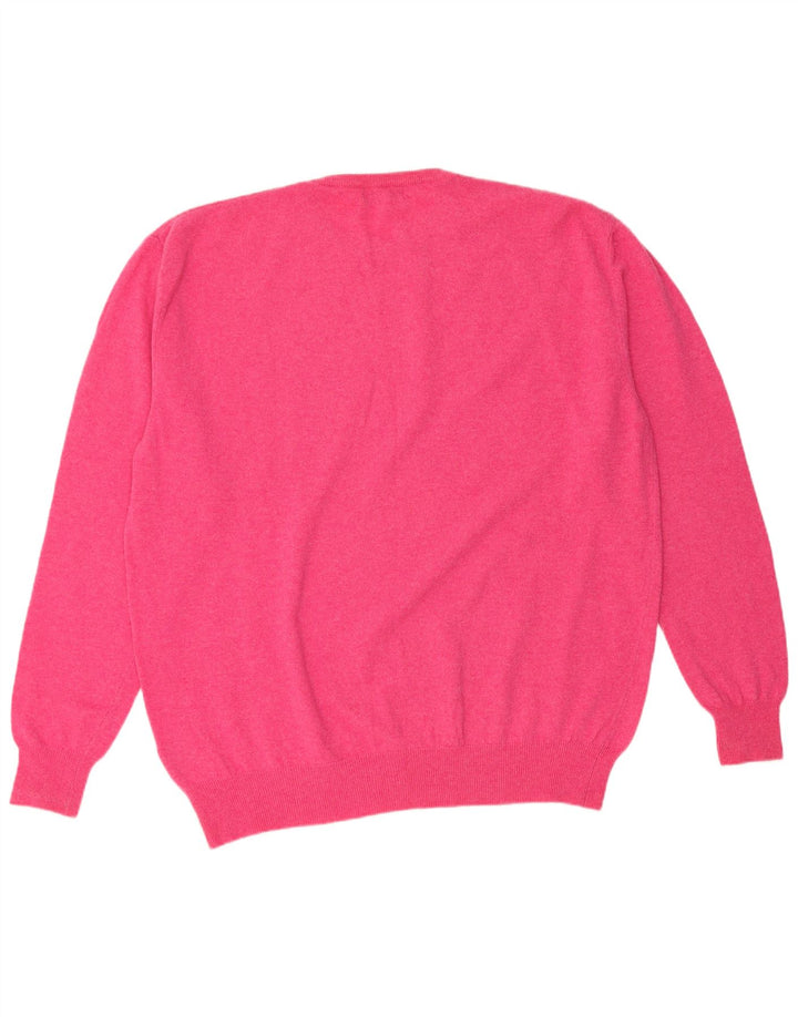 KAPPA Γυναικείο πουλόβερ με λαιμόκοψη UK 22 3XL Pink Lambswool