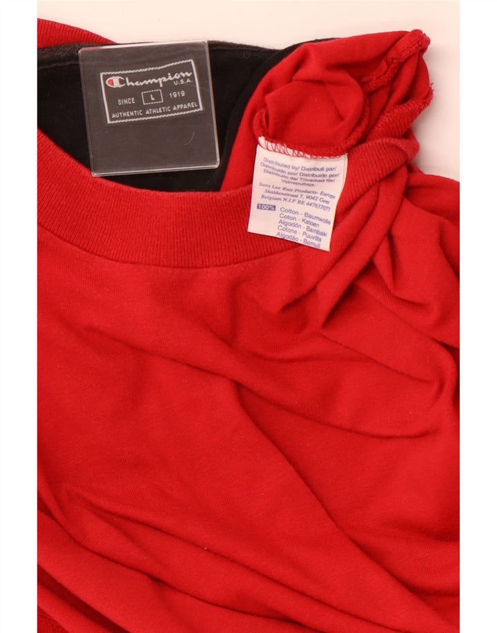 Ανδρικό τοπ CHAMPION Μακρυμάνικο μεγάλο κόκκινο βαμβακερό