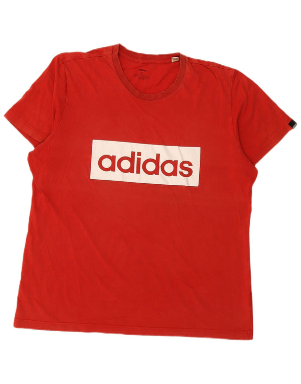 Ανδρικό γραφικό T-Shirt ADIDAS Top XL Red Cotton