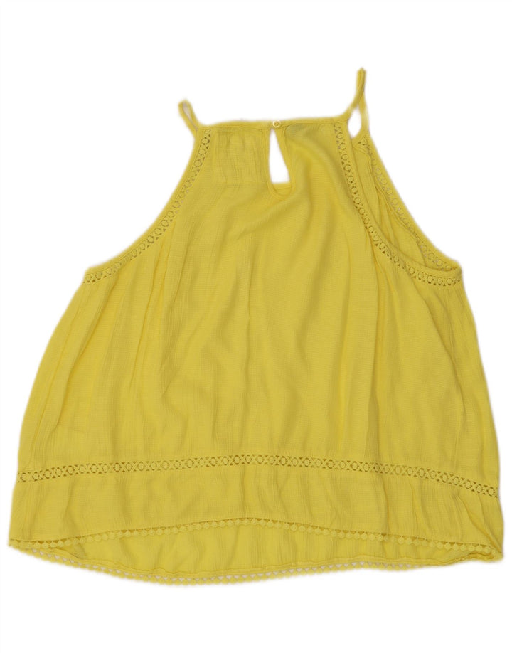Superdry Womens Oversized Crop Cami Top 10 Small Yellow Viscose