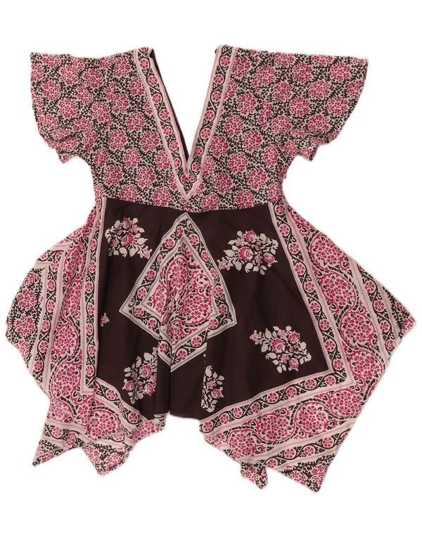 Γυναικεία ασύμμετρη μπλούζα Oasis Top UK 10 Small Pink Floral Βαμβακερό