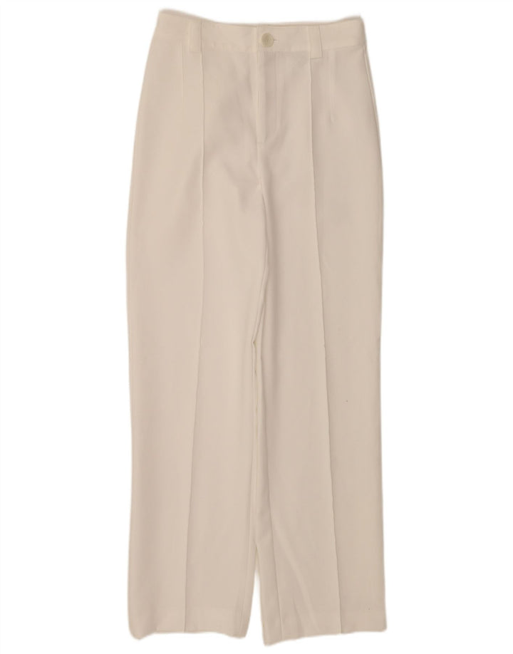 Zara Γυναικείο ίσιο Casual Παντελόνι Small W26 L32 Λευκό Πολυεστέρα
