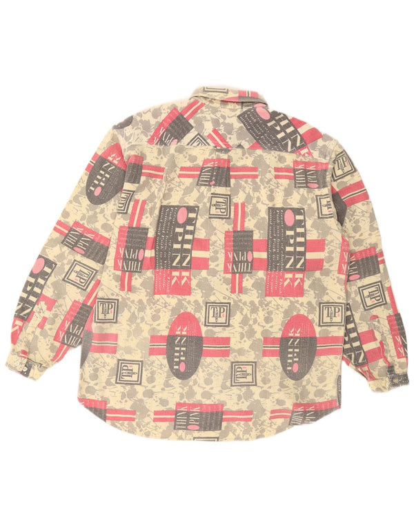 Think Pink Mens Graphic Flannel πουκάμισο XL Πολύχρωμο γεωμετρικό βαμβακερό