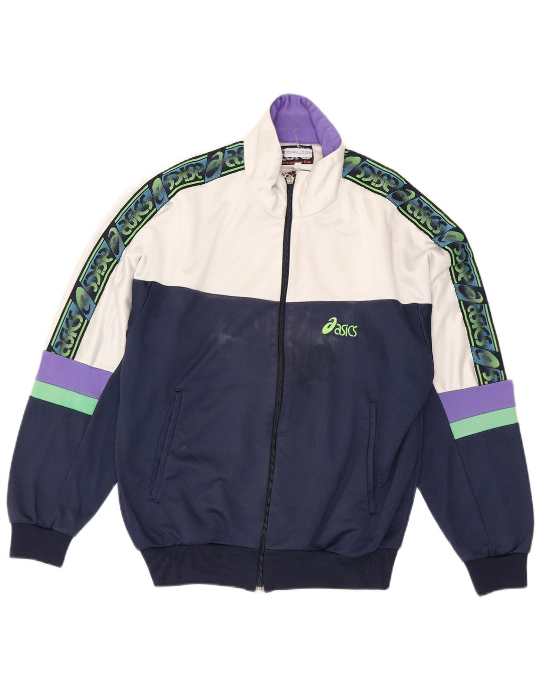 Ανδρική φόρμα γυμναστικής γραφικής Asics Top Jacket IT 46 Small Navy Blue Colourblock