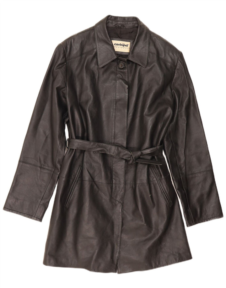Conbipel Γυναικείο Δερμάτινο Παλτό IT 48 XL Μαύρο Δερμάτινο