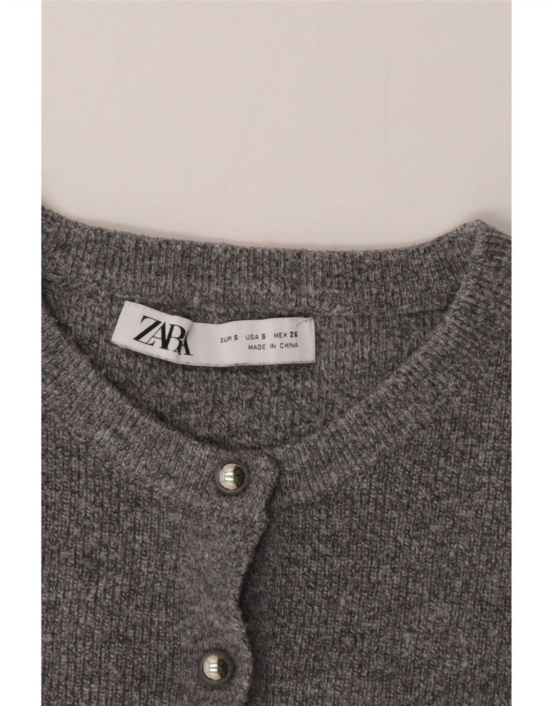 Zara Γυναικεία Ζακέτα Crop UK 10 Small Grey
