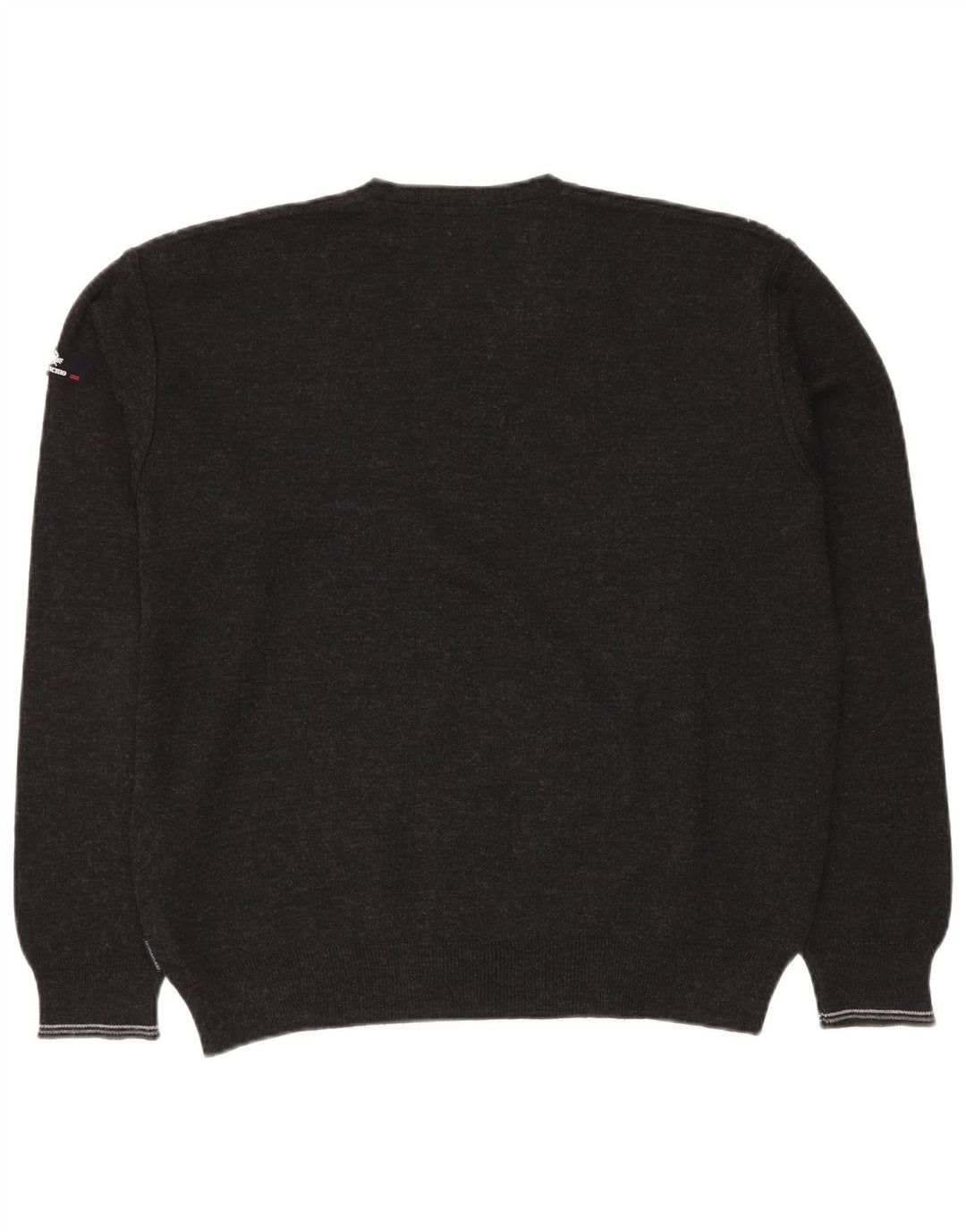 Ανδρικό πουλόβερ με λαιμόκοψη Il Granchio Μεγάλο γκρι γεωμετρικό νέο μαλλί