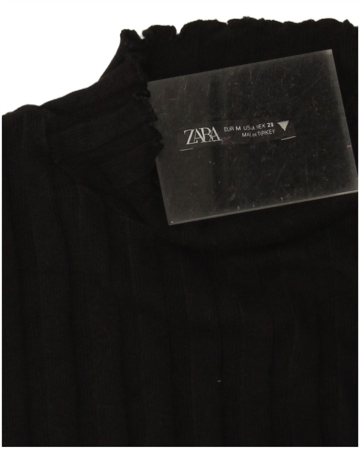 Zara Γυναικείο πουλόβερ με λαιμόκοψη χελώνας UK 12 μεσαίο μαύρο