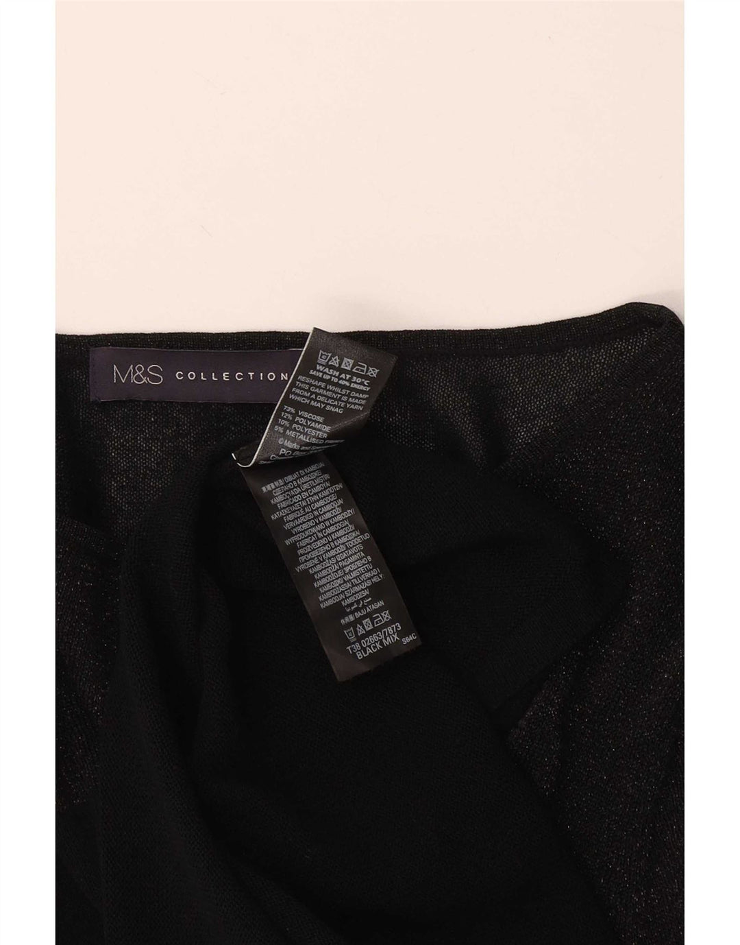 Marks & Spencer Γυναικείο τοπ μακρυμάνικο UK 18 XL μαύρη βισκόζη