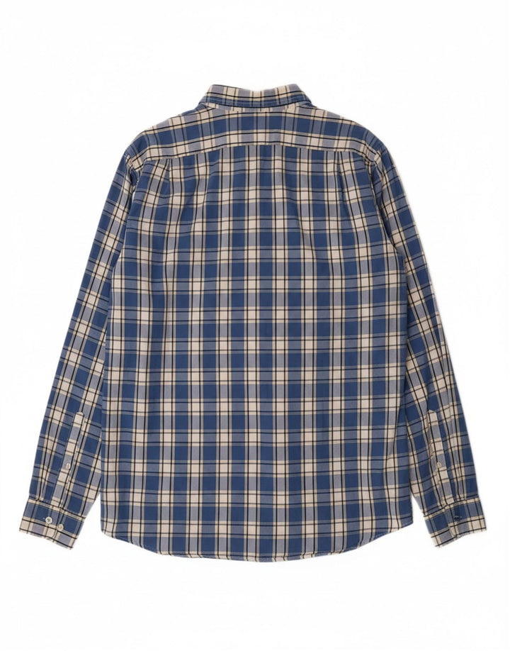 EDDIE BAUER Mens Seattle Classic Fit Shirt Large Blue Check Cotton