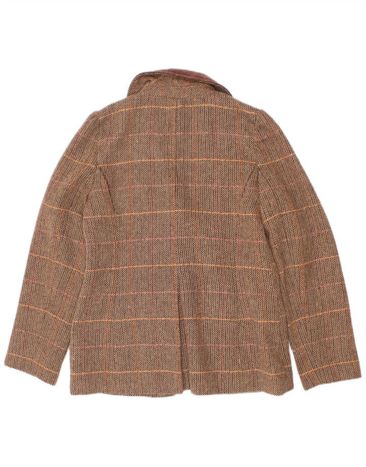 Monsoon Girls 3 Button Blazer Jacket 9-10 Years Brown Check
