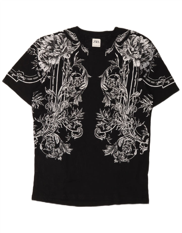 Ανδρικό γραφικό T-Shirt Zara Top Large Black Floral