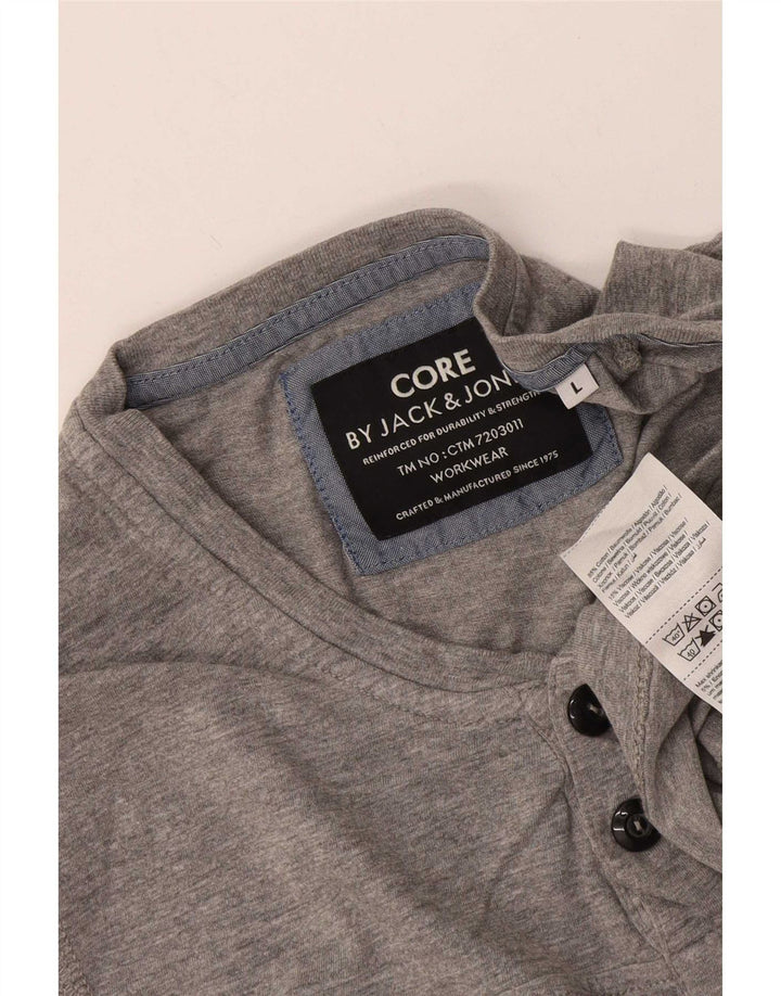 Jack & Jones Ανδρικό μακρυμάνικο μπλουζάκι μεγάλο γκρι βαμβακερό
