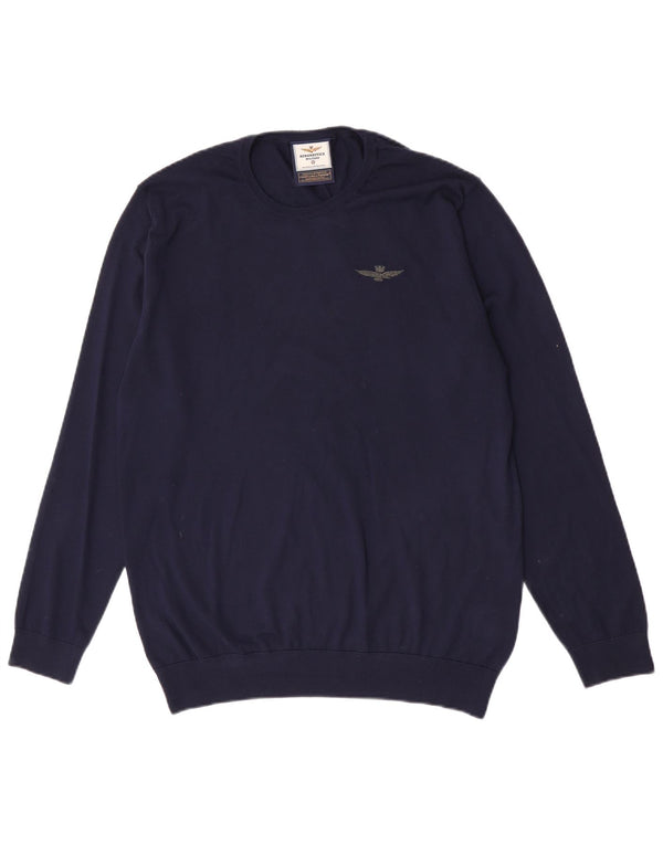 Ανδρικό πουλόβερ Aeronautica Militare Crew Neck Jumper 4XL Navy Blue Wool