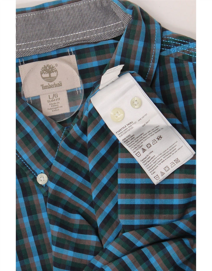TIMBERLAND Ανδρικό πουκάμισο Slim Fit Large Blue Check Cotton