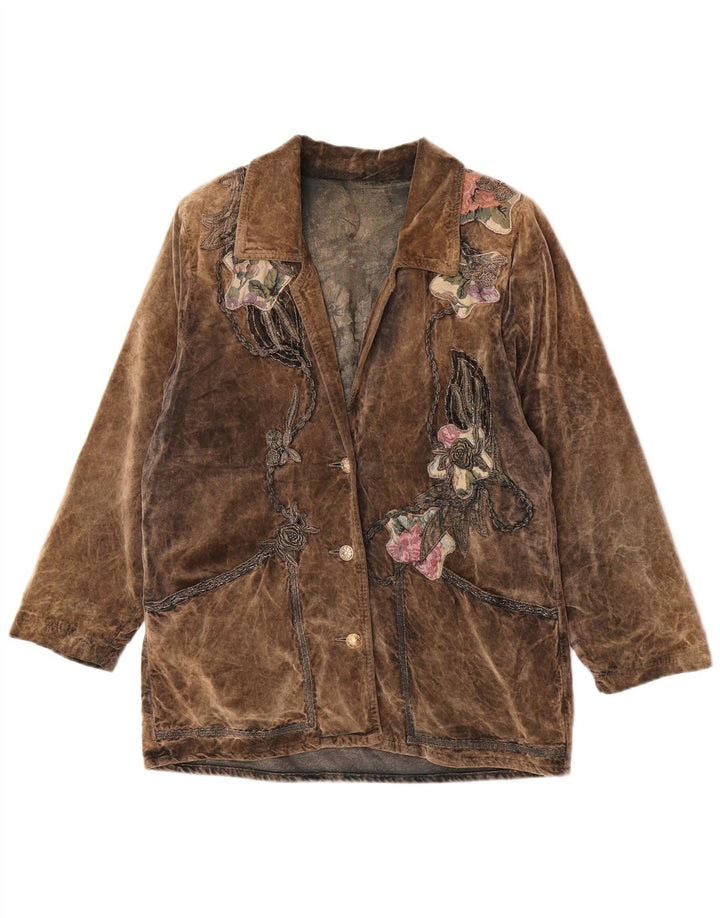 Vintage γυναικείο σακάκι blazer UK 16 μεγάλο καφέ φλοράλ