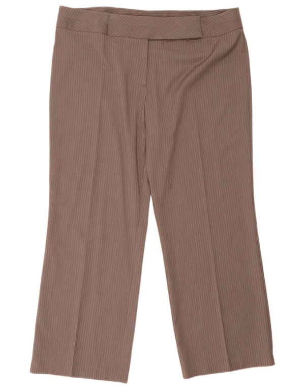 Γυναικεία Casual Παντελόνια Marks & Spencer UK 20 2XL W42 L30 Brown Pinstripe