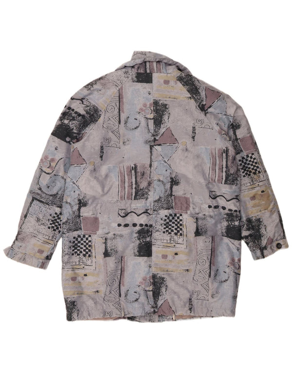 Vintage γυναικείο υπερμεγέθη παλτό Windbreaker UK 14/16 Large Grey Patchwork