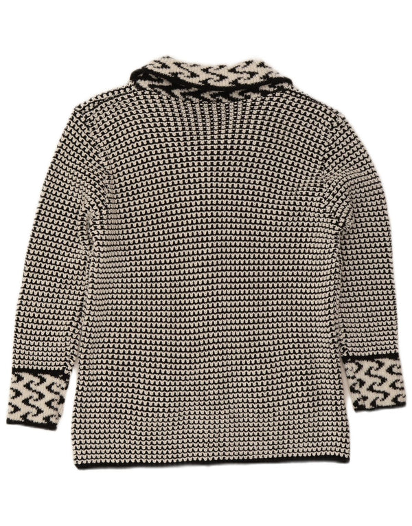 Vintage Γυναικεία Ζακέτα UK 14 Medium Grey Geometric