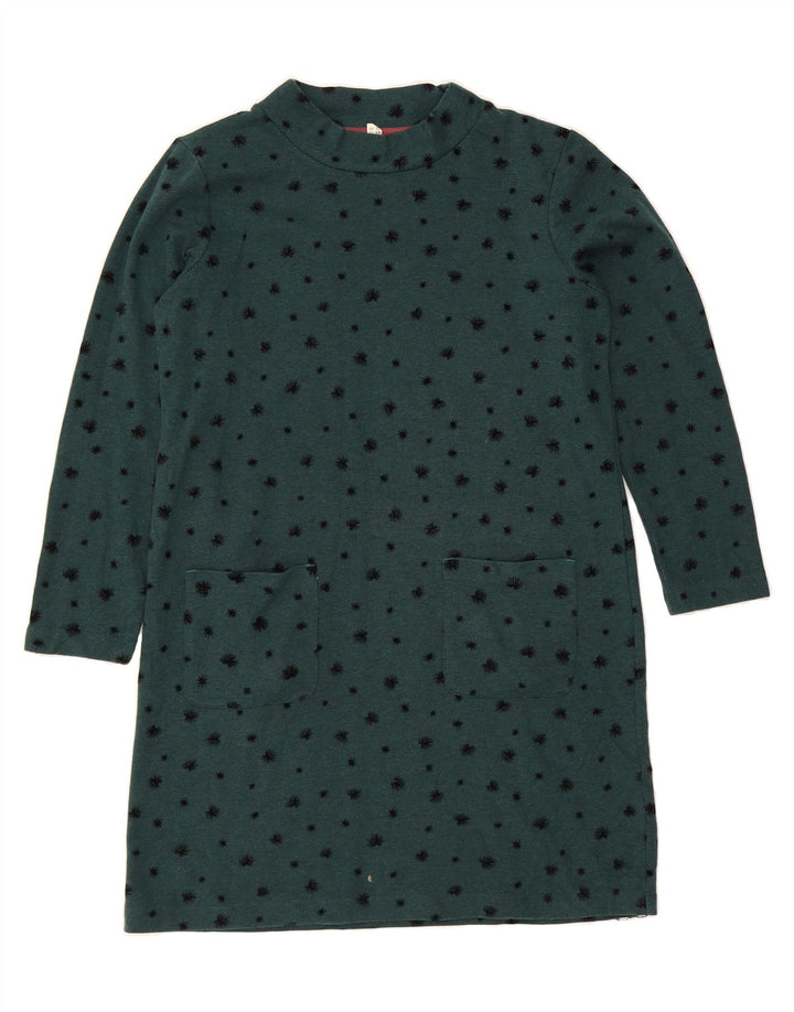 WHITE STUFF Womens Long Sleeve Basic Dress UK 12 Medium Green Spotted Vintage White Stuff and Second-Hand White Stuff from Messina Hembry 