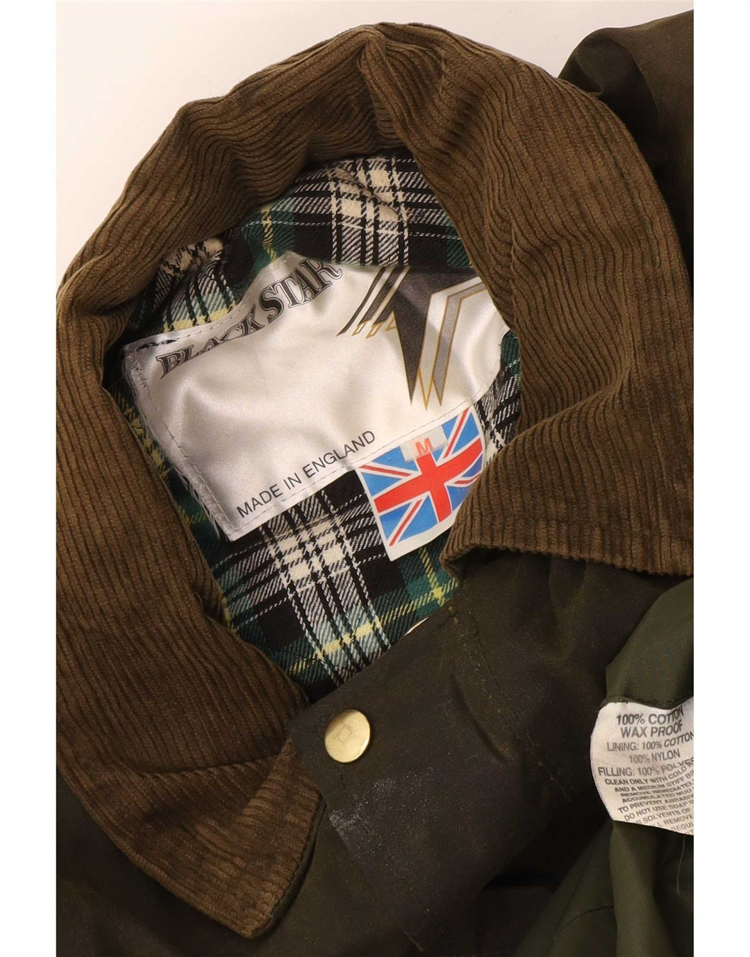 Vintage Ανδρικό κερωμένο βαμβακερό παλτό UK 38 Medium Khaki