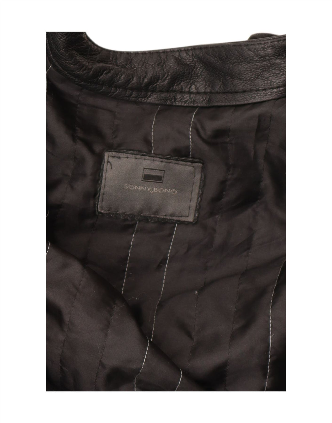 Sonny Bono Ανδρικό Bomber Δερμάτινο Μπουφάν UK 38 Medium Μαύρο
