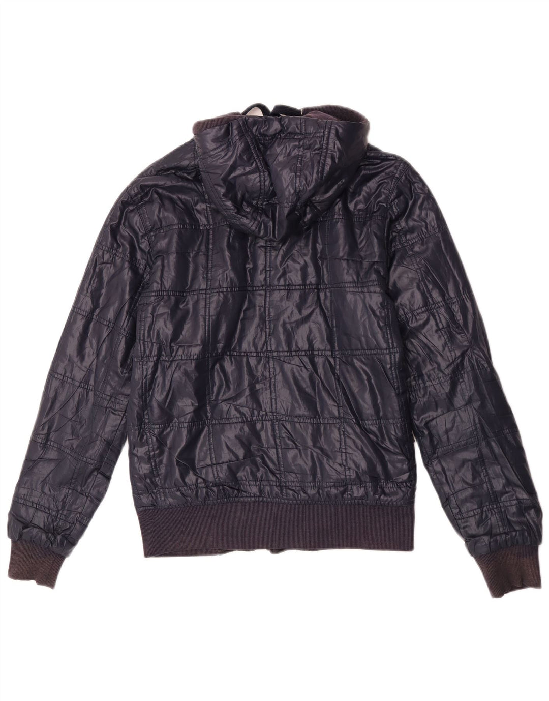Zara Ανδρικό Bomber Jacket με κουκούλα UK 36 Small Navy Blue
