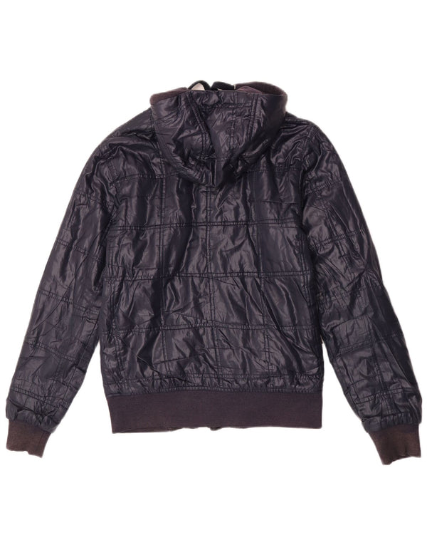 Zara Ανδρικό Bomber Jacket με κουκούλα UK 36 Small Navy Blue