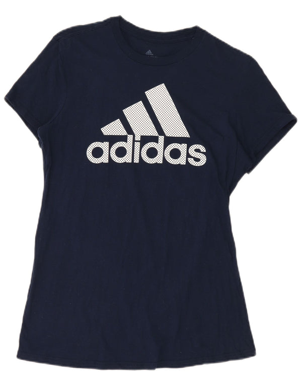 Γυναικείο γραφικό T-Shirt Adidas Top UK 14 Medium Navy Blue