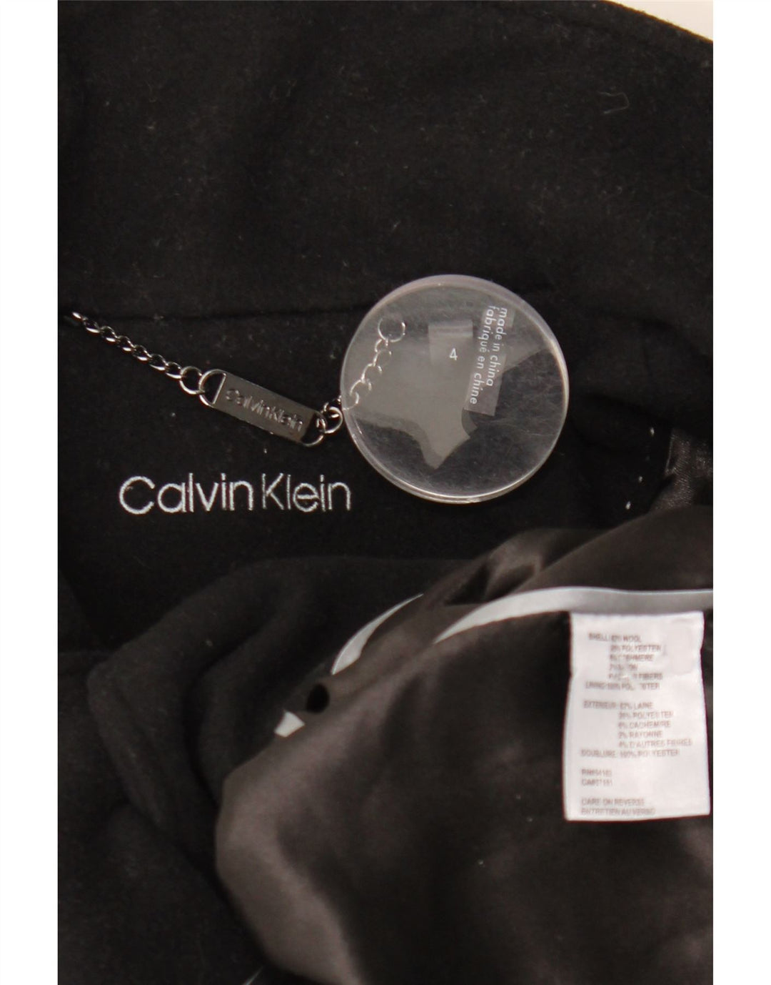 Γυναικείο παλτό Calvin Klein US 4 Small Black Wool